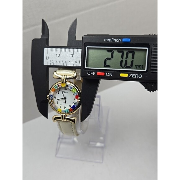 Venice Murano Millefiori Glass Border Womens Quartz Watch Leather New Battery - Picture 5 of 12